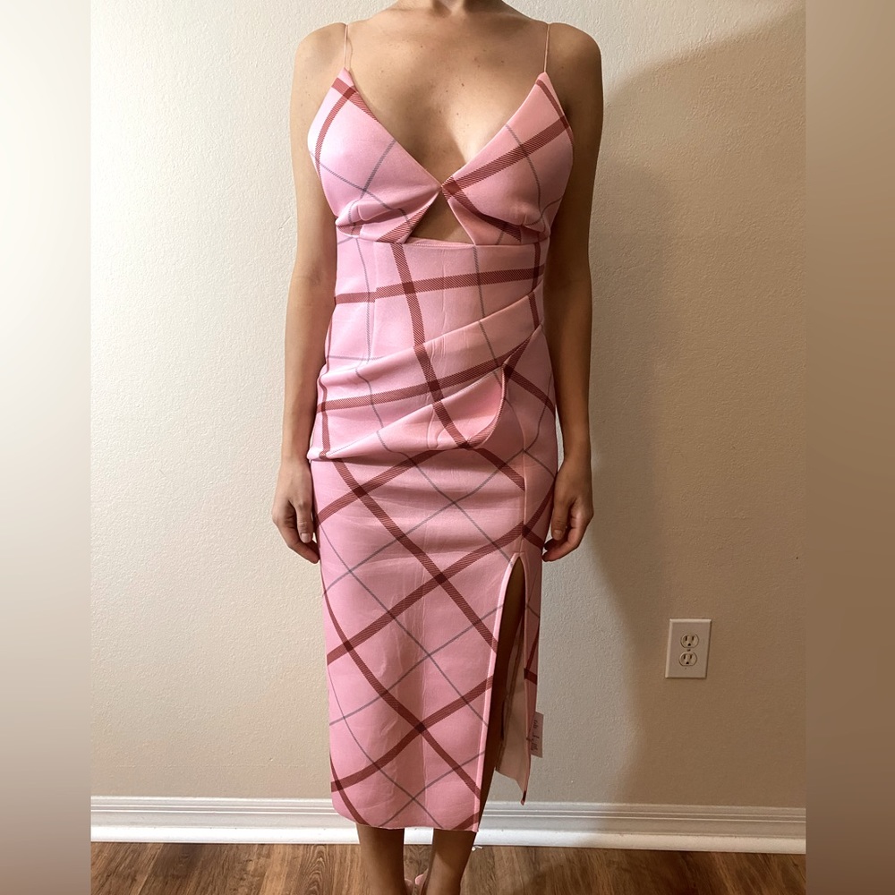 Asos Design midi sleeveless pink dress New with tag